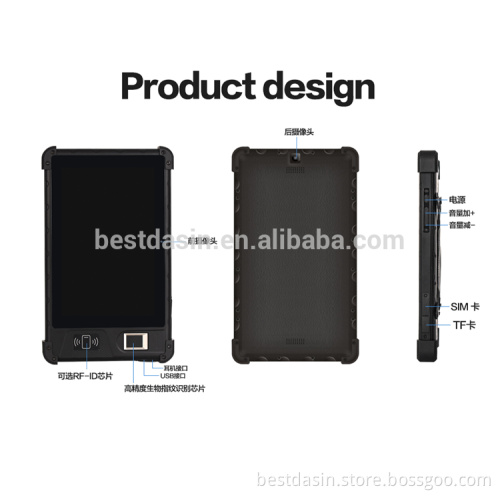 10000mAh large capacity battery IP65 waterproof dustproof cashproof rugged tablet with dual os